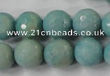 CAG4557 15.5 inches 14mm faceted round fire crackle agate beads