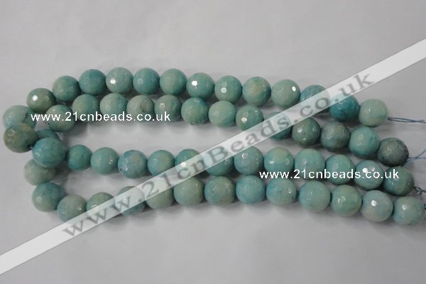 CAG4557 15.5 inches 14mm faceted round fire crackle agate beads