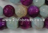 CAG4563 15.5 inches 14mm faceted round fire crackle agate beads