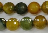 CAG4566 15.5 inches 14mm faceted round agate beads wholesale