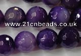 CAG4567 15.5 inches 14mm faceted round agate beads wholesale