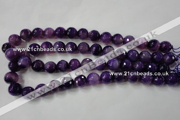 CAG4567 15.5 inches 14mm faceted round agate beads wholesale