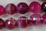 CAG4568 15.5 inches 14mm faceted round agate beads wholesale