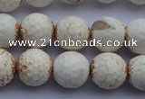 CAG4569 15.5 inches 13mm - 14mm faceted round fire crackle agate beads