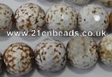 CAG4573 15.5 inches 16mm faceted round fire crackle agate beads