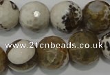 CAG4574 15.5 inches 16mm faceted round fire crackle agate beads