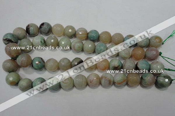 CAG4579 15.5 inches 16mm faceted round fire crackle agate beads