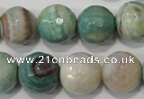 CAG4580 15.5 inches 16mm faceted round fire crackle agate beads