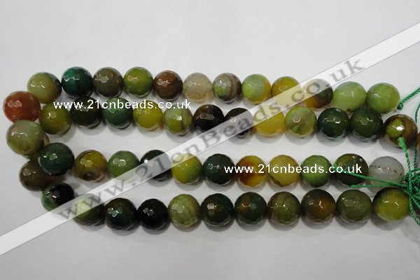 CAG4583 15.5 inches 16mm faceted round fire crackle agate beads