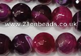 CAG4585 15.5 inches 16mm faceted round agate beads wholesale