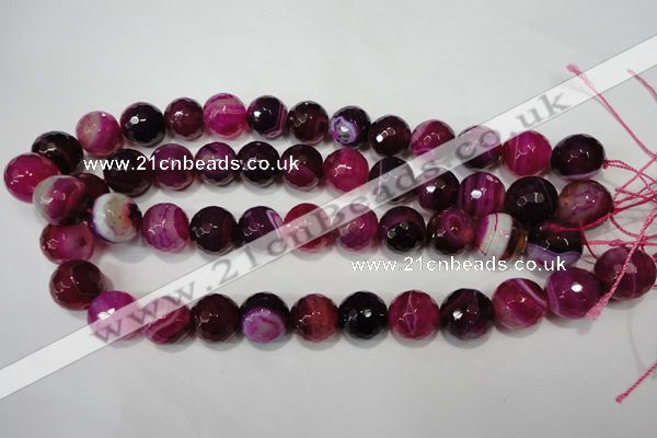 CAG4585 15.5 inches 16mm faceted round agate beads wholesale