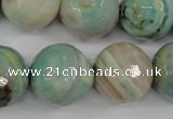 CAG4587 15.5 inches 18mm faceted round fire crackle agate beads