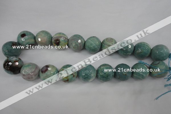 CAG4589 15.5 inches 20mm faceted round fire crackle agate beads