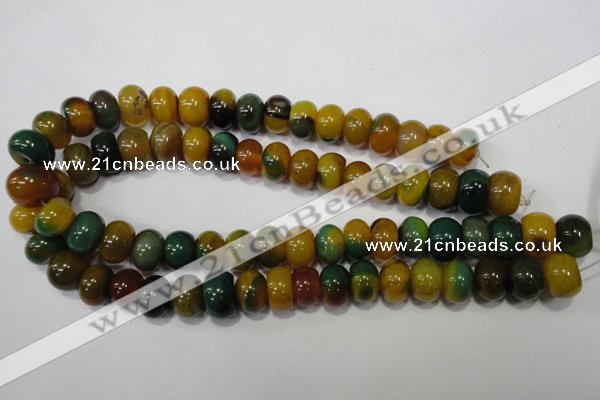 CAG4593 15.5 inches 10*14mm rondelle agate beads wholesale