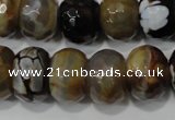 CAG4598 15.5 inches 12*16mm faceted rondelle fire crackle agate beads