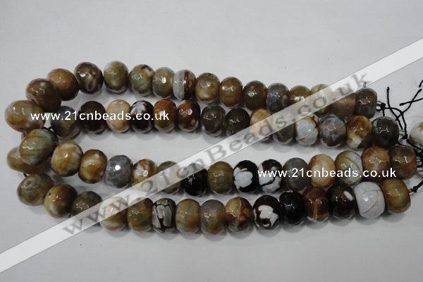 CAG4598 15.5 inches 12*16mm faceted rondelle fire crackle agate beads