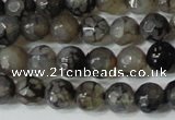 CAG4600 15.5 inches 4mm faceted round fire crackle agate beads