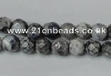 CAG4601 15.5 inches 4mm faceted round fire crackle agate beads