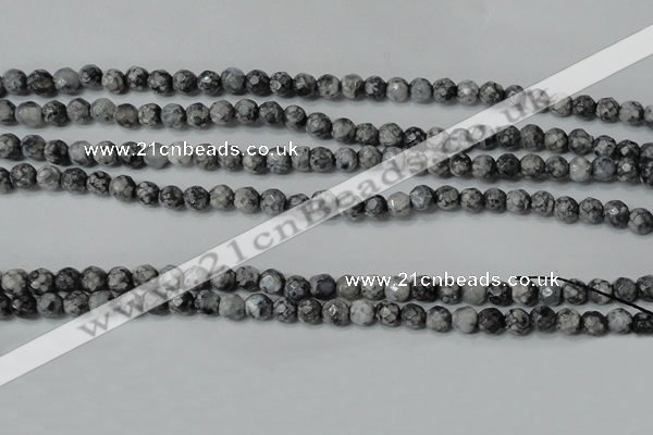 CAG4601 15.5 inches 4mm faceted round fire crackle agate beads