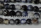 CAG4602 15.5 inches 4mm faceted round fire crackle agate beads