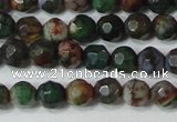 CAG4603 15.5 inches 4mm faceted round fire crackle agate beads