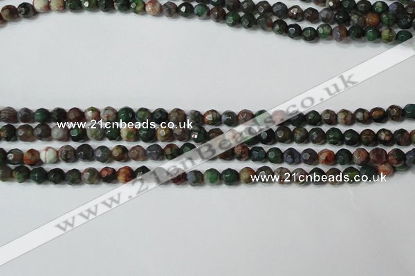 CAG4603 15.5 inches 4mm faceted round fire crackle agate beads