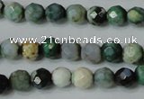 CAG4604 15.5 inches 4mm faceted round fire crackle agate beads