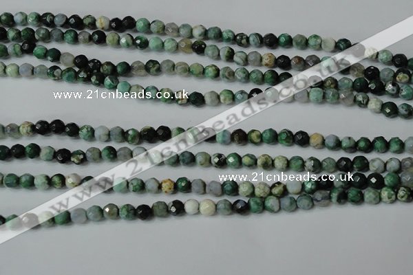 CAG4604 15.5 inches 4mm faceted round fire crackle agate beads