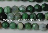 CAG4605 15.5 inches 4mm faceted round fire crackle agate beads