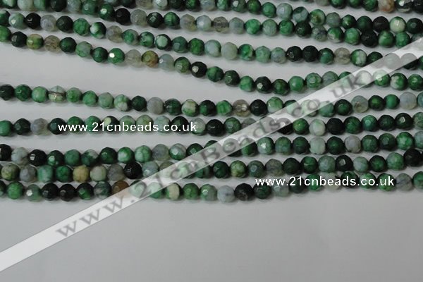 CAG4605 15.5 inches 4mm faceted round fire crackle agate beads