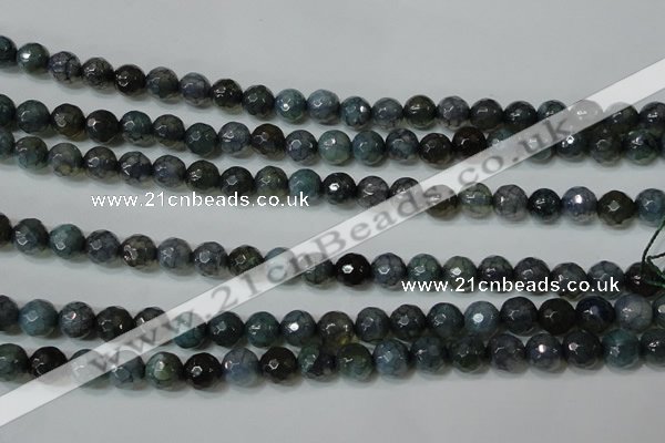 CAG4610 15.5 inches 6mm faceted round fire crackle agate beads