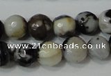 CAG4613 15.5 inches 6mm faceted round fire crackle agate beads