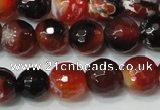 CAG4616 15.5 inches 6mm faceted round fire crackle agate beads