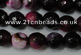 CAG4619 15.5 inches 6mm faceted round fire crackle agate beads