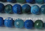 CAG4621 15.5 inches 6mm faceted round fire crackle agate beads