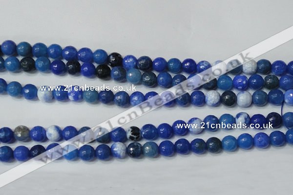 CAG4622 15.5 inches 6mm faceted round fire crackle agate beads