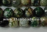 CAG4628 15.5 inches 6mm faceted round fire crackle agate beads