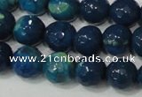 CAG4631 15.5 inches 6mm faceted round fire crackle agate beads