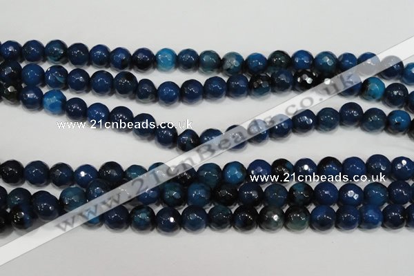 CAG4632 15.5 inches 6mm faceted round fire crackle agate beads