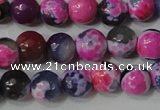 CAG4634 15.5 inches 6mm faceted round fire crackle agate beads