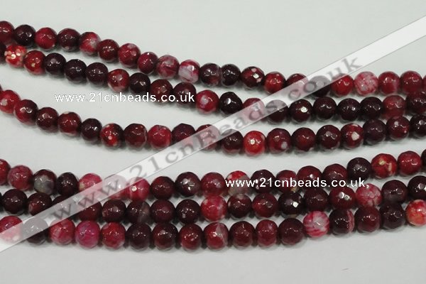 CAG4636 15.5 inches 6mm faceted round fire crackle agate beads