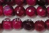 CAG4637 15.5 inches 6mm faceted round fire crackle agate beads