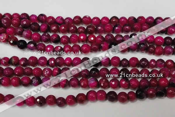 CAG4637 15.5 inches 6mm faceted round fire crackle agate beads