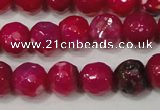 CAG4638 15.5 inches 6mm faceted round fire crackle agate beads