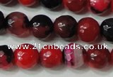 CAG4639 15.5 inches 6mm faceted round fire crackle agate beads