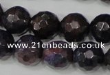 CAG4646 15.5 inches 8mm faceted round fire crackle agate beads