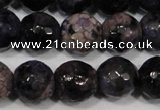 CAG4647 15.5 inches 8mm faceted round fire crackle agate beads