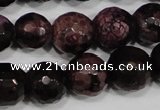 CAG4648 15.5 inches 8mm faceted round fire crackle agate beads