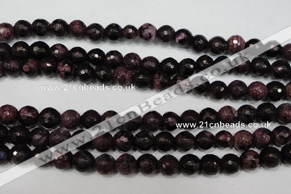 CAG4648 15.5 inches 8mm faceted round fire crackle agate beads