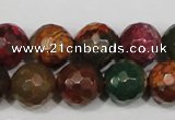 CAG4650 15.5 inches 8mm faceted round fire crackle agate beads